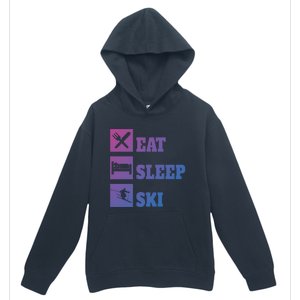 Eat Sleep Ski Cool Gift Urban Pullover Hoodie