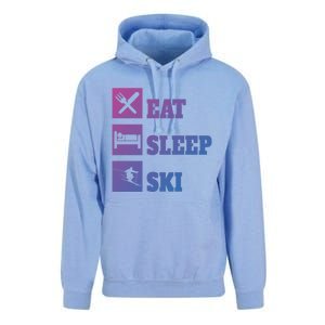 Eat Sleep Ski Cool Gift Unisex Surf Hoodie