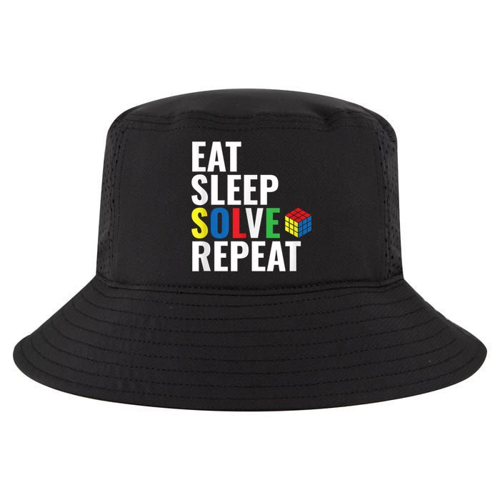 Eat Sleep Solve Repeat Speed Cubing Puzzle Cube Cool Comfort Performance Bucket Hat