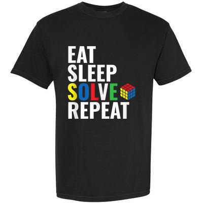 Eat Sleep Solve Repeat Speed Cubing Puzzle Cube Garment-Dyed Heavyweight T-Shirt