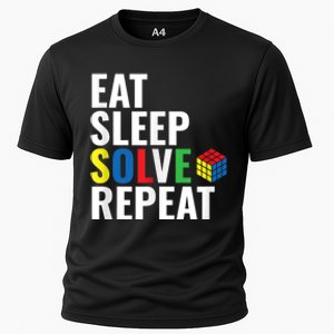 Eat Sleep Solve Repeat Speed Cubing Puzzle Cube Cooling Performance Crew T-Shirt