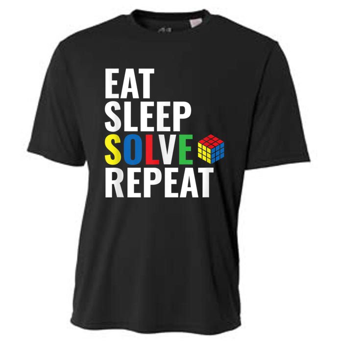 Eat Sleep Solve Repeat Speed Cubing Puzzle Cube Cooling Performance Crew T-Shirt