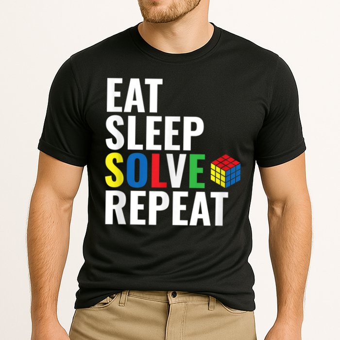 Eat Sleep Solve Repeat Speed Cubing Puzzle Cube Cooling Performance Crew T-Shirt