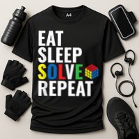Eat Sleep Solve Repeat Speed Cubing Puzzle Cube Cooling Performance Crew T-Shirt
