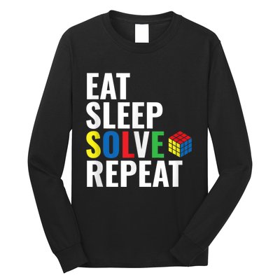 Eat Sleep Solve Repeat Speed Cubing Puzzle Cube Long Sleeve Shirt