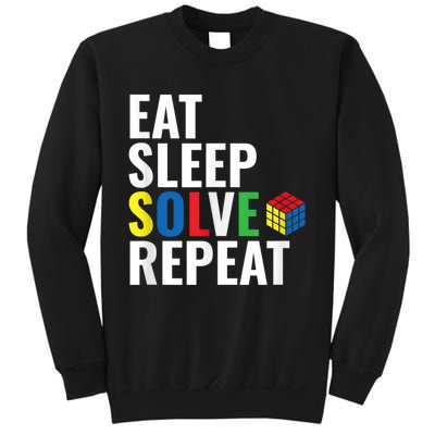 Eat Sleep Solve Repeat Speed Cubing Puzzle Cube Sweatshirt