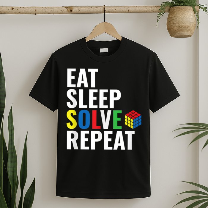 Eat Sleep Solve Repeat Speed Cubing Puzzle Cube T-Shirt