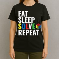 Eat Sleep Solve Repeat Speed Cubing Puzzle Cube T-Shirt