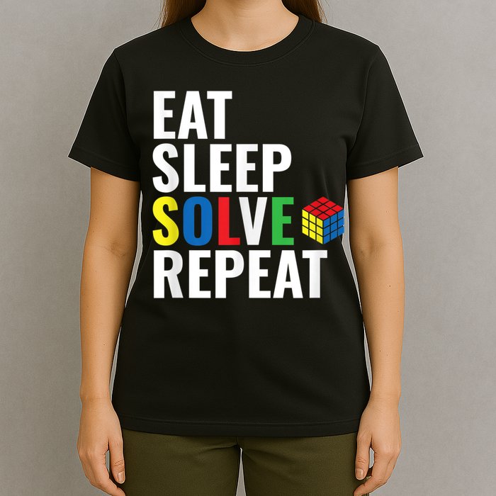 Eat Sleep Solve Repeat Speed Cubing Puzzle Cube T-Shirt
