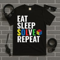 Eat Sleep Solve Repeat Speed Cubing Puzzle Cube T-Shirt