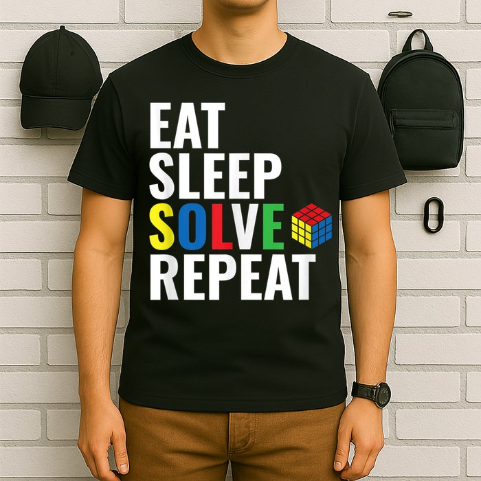 Eat Sleep Solve Repeat Speed Cubing Puzzle Cube T-Shirt