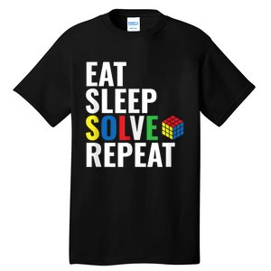 Eat Sleep Solve Repeat Speed Cubing Puzzle Cube Tall T-Shirt