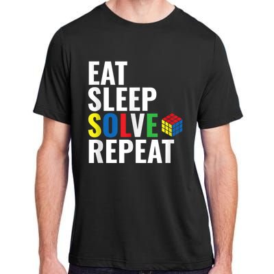 Eat Sleep Solve Repeat Speed Cubing Puzzle Cube Adult ChromaSoft Performance T-Shirt