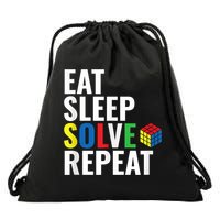 Eat Sleep Solve Repeat Speed Cubing Puzzle Cube Drawstring Bag