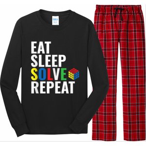 Eat Sleep Solve Repeat Speed Cubing Puzzle Cube Long Sleeve Pajama Set