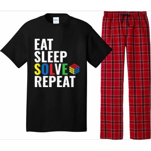 Eat Sleep Solve Repeat Speed Cubing Puzzle Cube Pajama Set