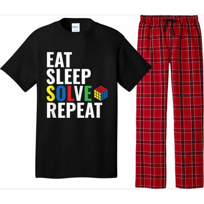 Eat Sleep Solve Repeat Speed Cubing Puzzle Cube Pajama Set