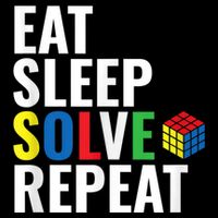 Eat Sleep Solve Repeat Speed Cubing Puzzle Cube Flat Bill Trucker Hat