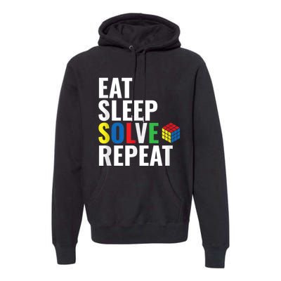 Eat Sleep Solve Repeat Speed Cubing Puzzle Cube Premium Hoodie