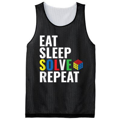 Eat Sleep Solve Repeat Speed Cubing Puzzle Cube Mesh Reversible Basketball Jersey Tank