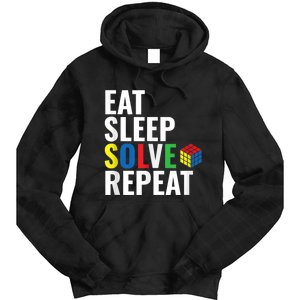 Eat Sleep Solve Repeat Speed Cubing Puzzle Cube Tie Dye Hoodie