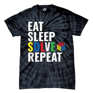 Eat Sleep Solve Repeat Speed Cubing Puzzle Cube Tie-Dye T-Shirt