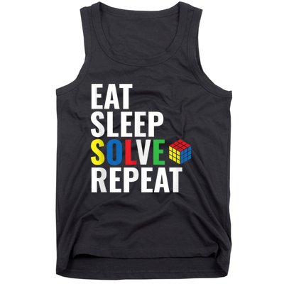 Eat Sleep Solve Repeat Speed Cubing Puzzle Cube Tank Top