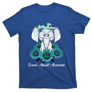 Elephant Sunflower Sexual Assault Awareness Costume Ribbon Gift T-Shirt