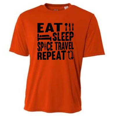 Eat Sleep Space Travel Repeat Cute Gift Funny Space Ship Gift Cooling Performance Crew T-Shirt