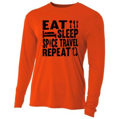 Eat Sleep Space Travel Repeat Cute Gift Funny Space Ship Gift Cooling Performance Long Sleeve Crew