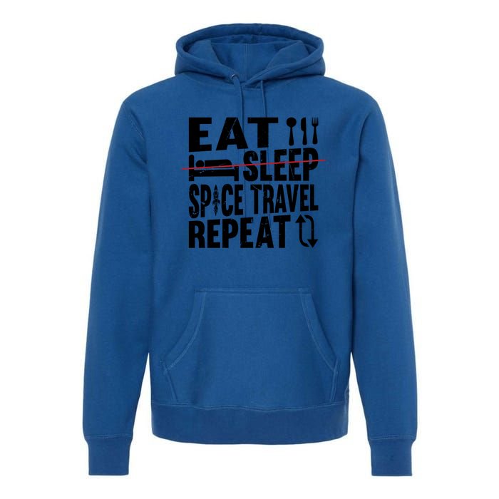 Eat Sleep Space Travel Repeat Cute Gift Funny Space Ship Gift Premium Hoodie