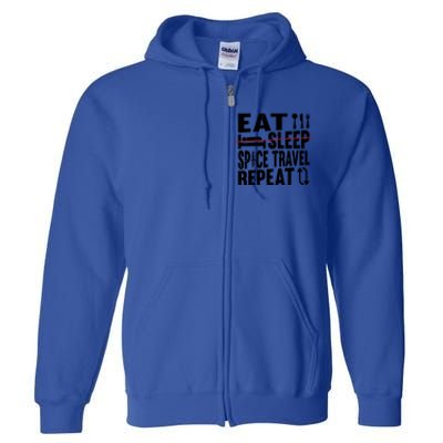 Eat Sleep Space Travel Repeat Cute Gift Funny Space Ship Gift Full Zip Hoodie