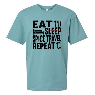 Eat Sleep Space Travel Repeat Cute Gift Funny Space Ship Gift Sueded Cloud Jersey T-Shirt