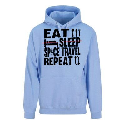 Eat Sleep Space Travel Repeat Cute Gift Funny Space Ship Gift Unisex Surf Hoodie