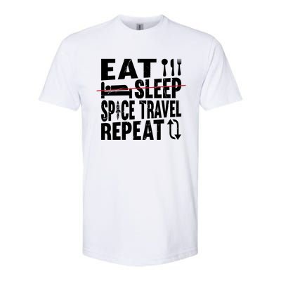 Eat Sleep Space Travel Repeat Cute Gift Funny Space Ship Gift Softstyle CVC T-Shirt