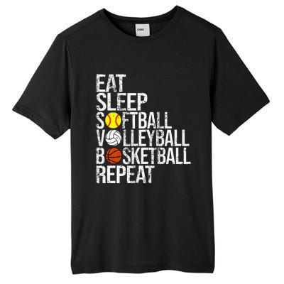 Eat Sleep Softball Volleyball Basketball Repeat Funny Sport Tall Fusion ChromaSoft Performance T-Shirt