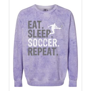 Eat Sleep Soccer Repeat - Soccer Graphic Colorblast Crewneck Sweatshirt