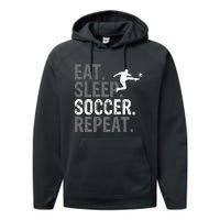 Eat Sleep Soccer Repeat - Soccer Graphic Performance Fleece Hoodie