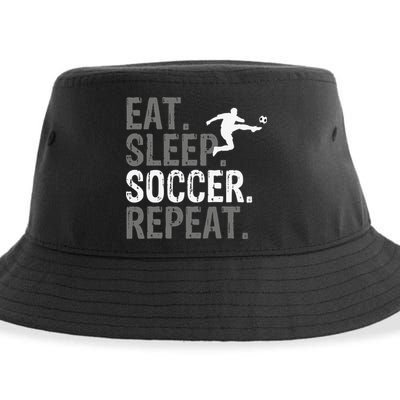 Eat Sleep Soccer Repeat - Soccer Graphic Sustainable Bucket Hat