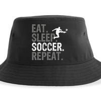 Eat Sleep Soccer Repeat - Soccer Graphic Sustainable Bucket Hat