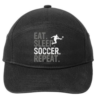 Eat Sleep Soccer Repeat - Soccer Graphic 7-Panel Snapback Hat