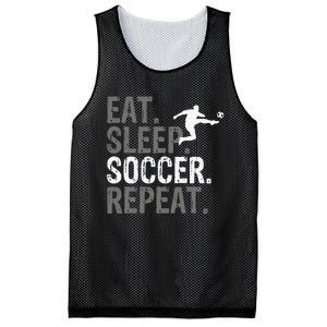 Eat Sleep Soccer Repeat - Soccer Graphic Mesh Reversible Basketball Jersey Tank