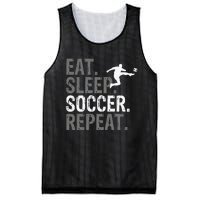 Eat Sleep Soccer Repeat - Soccer Graphic Mesh Reversible Basketball Jersey Tank