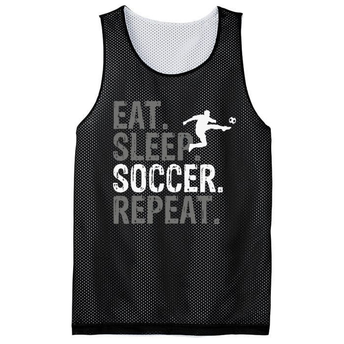 Eat Sleep Soccer Repeat - Soccer Graphic Mesh Reversible Basketball Jersey Tank