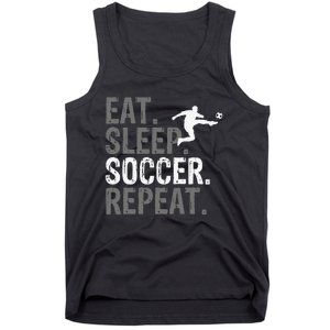 Eat Sleep Soccer Repeat - Soccer Graphic Tank Top