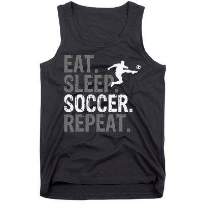Eat Sleep Soccer Repeat - Soccer Graphic Tank Top