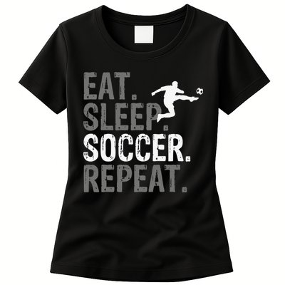 Eat Sleep Soccer Repeat - Soccer Graphic Womens T-Shirt