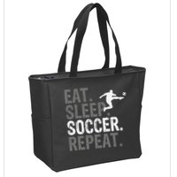 Eat Sleep Soccer Repeat - Soccer Graphic Zip Tote Bag