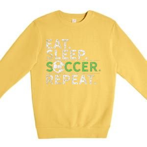 Eat Sleep Soccer Repeat Soccer Player Coach Premium Crewneck Sweatshirt