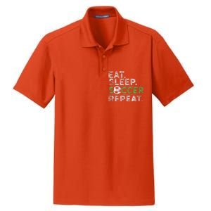 Eat Sleep Soccer Repeat Soccer Player Coach Dry Zone Grid Polo